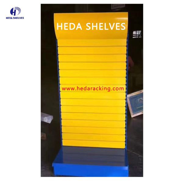 display rack yellow and blue