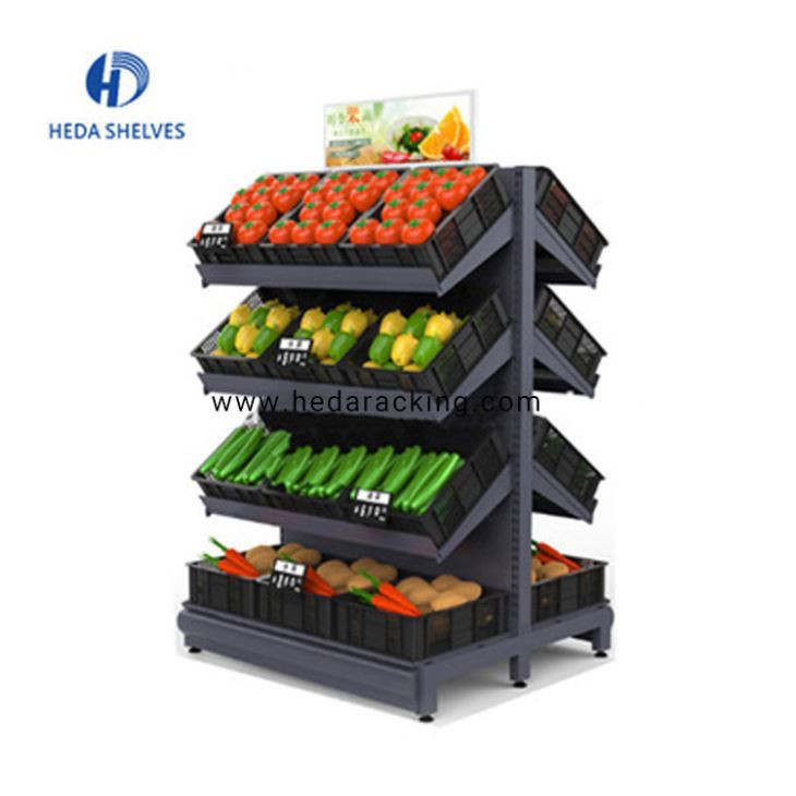 Supermarket Fruit And Vegetable Display Rack
